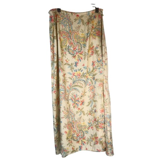 Talbots Size 8 Floral Leaf Print Wrap Midi Skirt - Picture 9 of 15